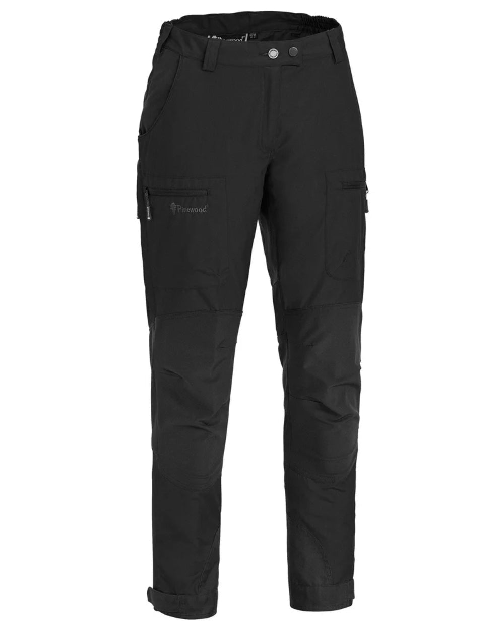Black coloured Pinewood Womens Caribou TC Trousers on white background #colour_black