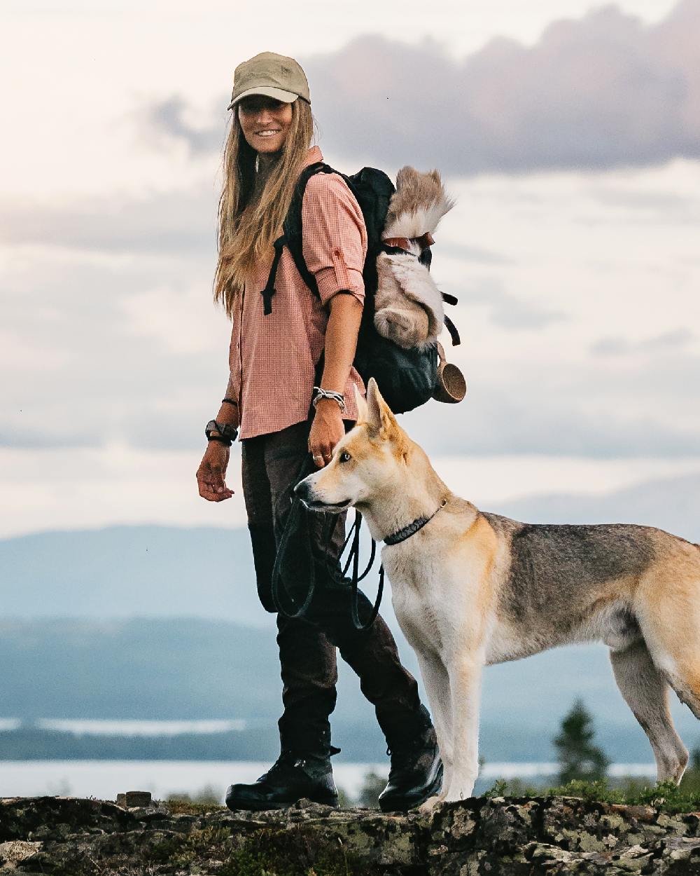 Dark Brown Black Coloured Pinewood Womens Caribou TC Trousers on outdoor background #colour_dark-brown-black