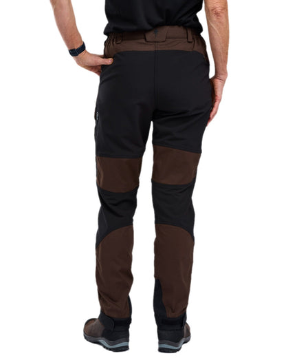 Dark Brown Black Coloured Pinewood Womens Caribou TC Trousers on white background #colour_dark-brown-black