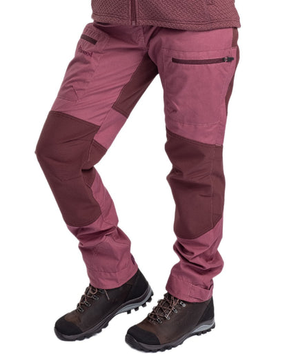 Light Plum Earth Plum Coloured Pinewood Womens Caribou TC Trousers on white background #colour_light-plum-earth-plum