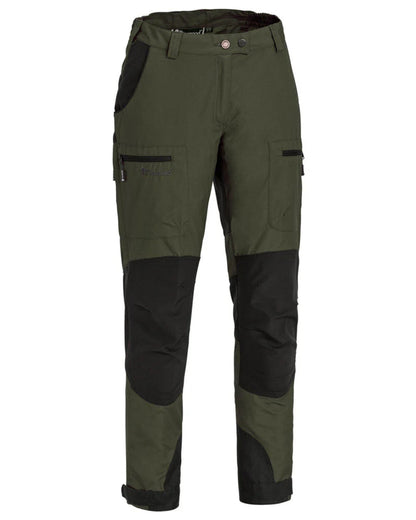Moss Green Black coloured Pinewood Womens Caribou TC Trousers on white background #colour_moss-green-black