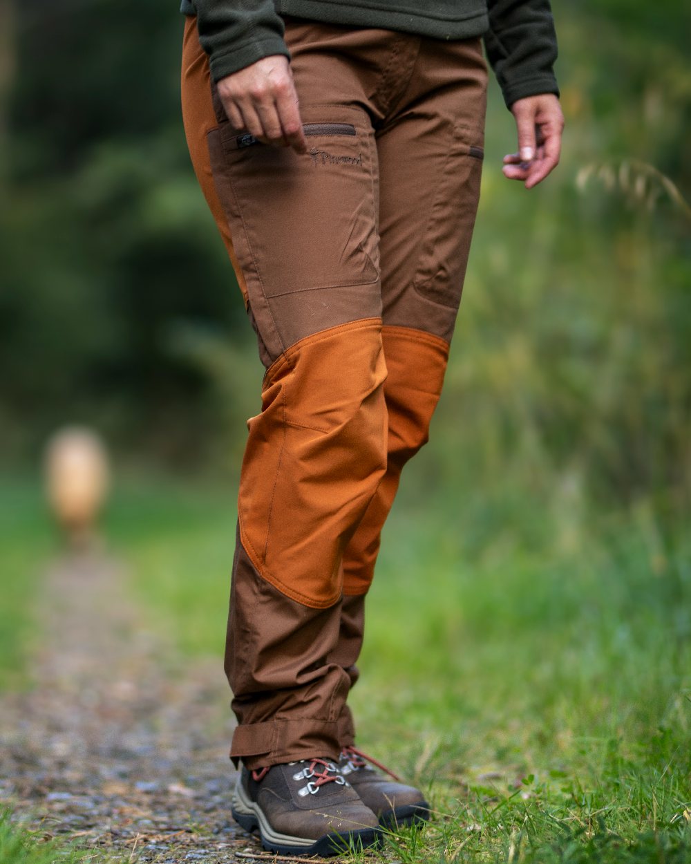 Nougat Fudge Coloured Pinewood Womens Caribou TC Trousers on outdoor background #colour_nougat-fudge