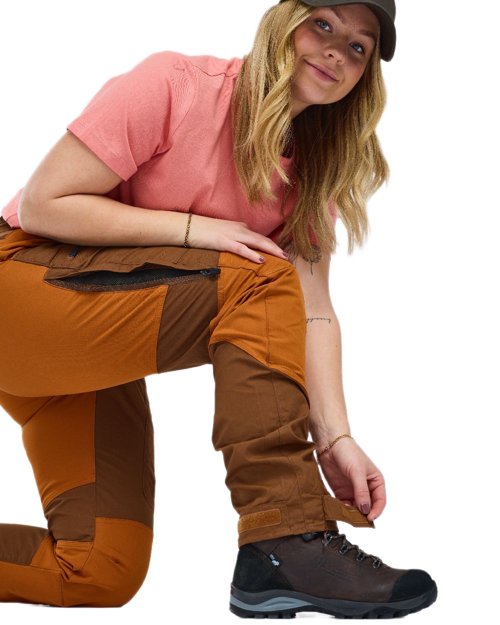 Nougat Fudge Coloured Pinewood Womens Caribou TC Trousers on white background #colour_nougat-fudge