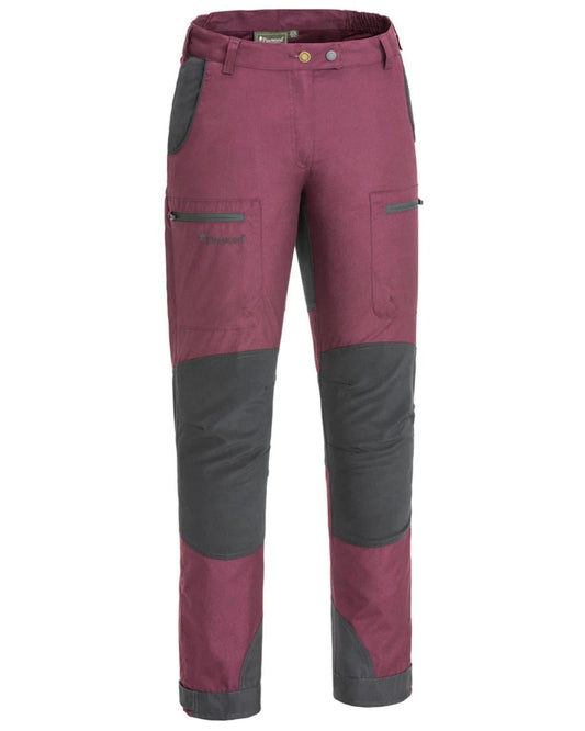 Plum Dark Anthracite coloured Pinewood Womens Caribou TC Trousers on white background #colour_plum-dark-anthracite
