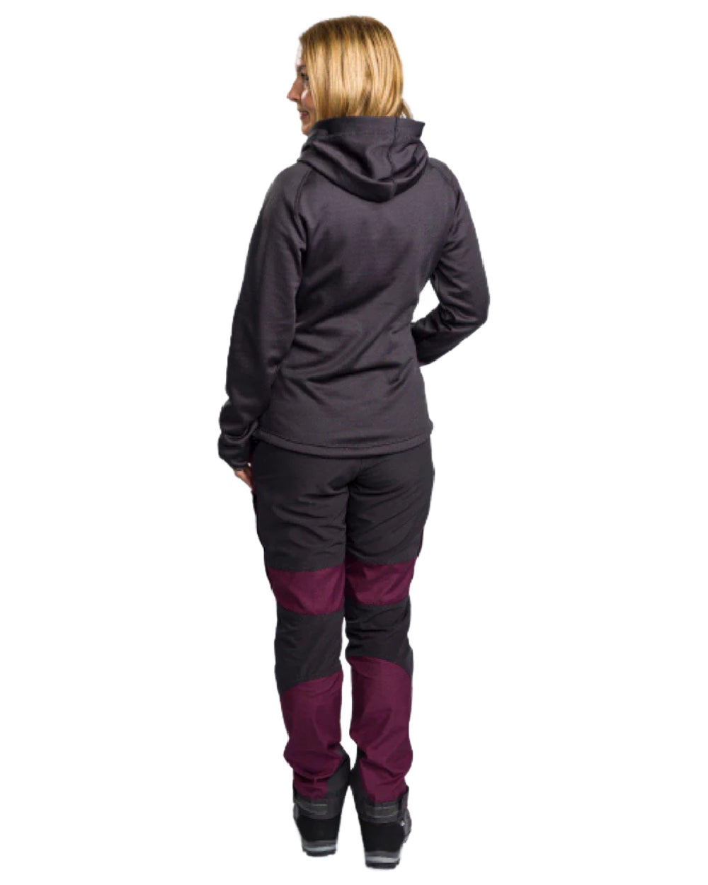 Plum Dark Anthracite coloured Pinewood Womens Caribou TC Trousers on white background #colour_plum-dark-anthracite