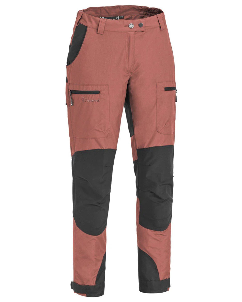 Rusty Pink Dark Anthracite coloured Pinewood Womens Caribou TC Trousers on white background #colour_rusty-pink-dark-anthracite