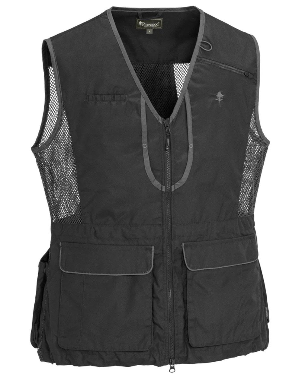 Black Dark Anthracite coloured Pinewood Womens Dog Sports 2.0 Vest on white background #colour_black-dark-anthracite
