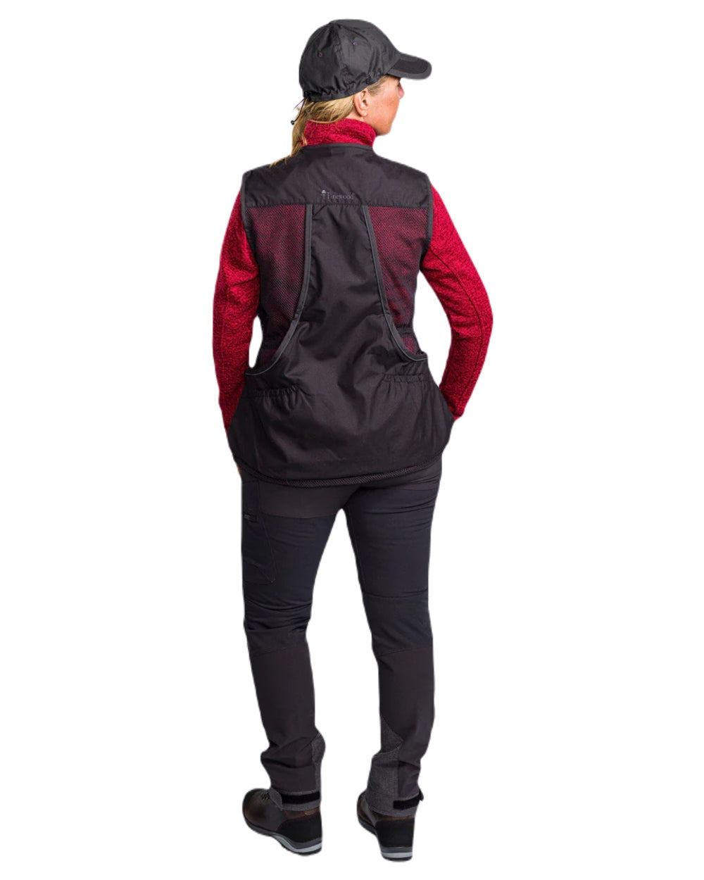 Black Dark Anthracite coloured Pinewood Womens Dog Sports 2.0 Vest on white background #colour_black-dark-anthracite