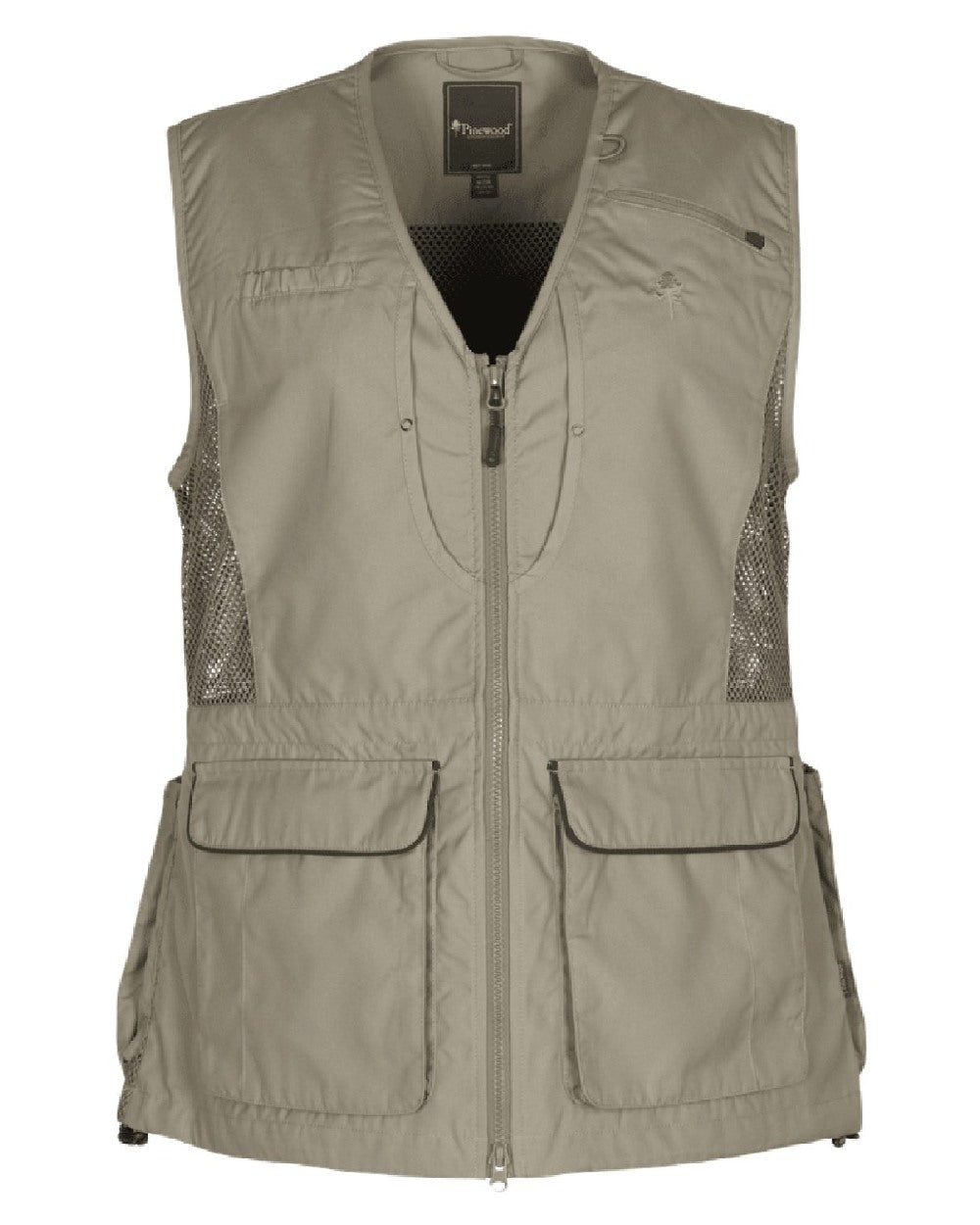 Light Khaki coloured Pinewood Womens Dog Sports 2.0 Vest on white background #colour_light-khaki