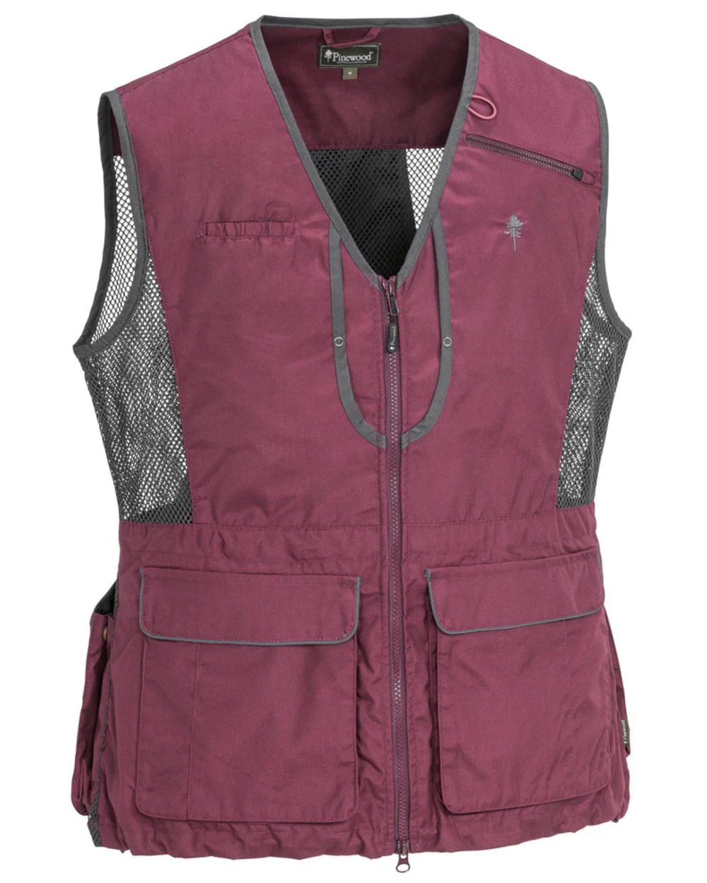 Plum Dark Anthracite coloured Pinewood Womens Dog Sports 2.0 Vest on white background #colour_plum-dark-anthracite