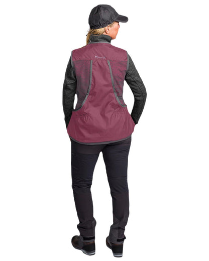 Plum Dark Anthracite coloured Pinewood Womens Dog Sports 2.0 Vest on white background #colour_plum-dark-anthracite