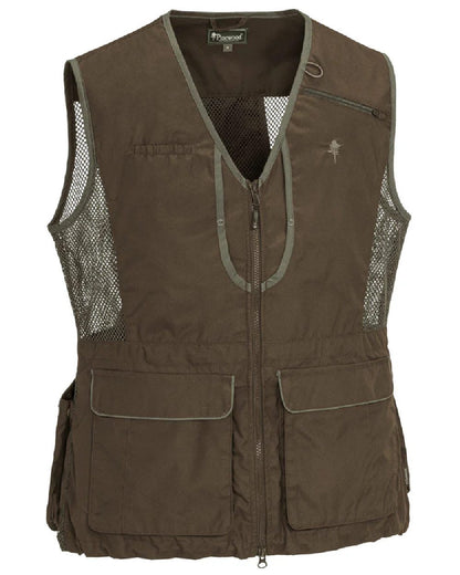 Suede Brown Dark Olive coloured Pinewood Womens Dog Sports 2.0 Vest on white background #colour_suede-brown-dark-olive