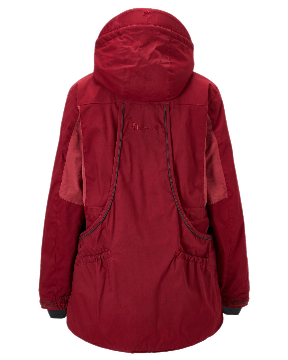 Dark Tomato Dark Red Coloured Pinewood Womens Dog Sports Trainer Extreme Jacket on white background #colour_dark-tomato-dark-red
