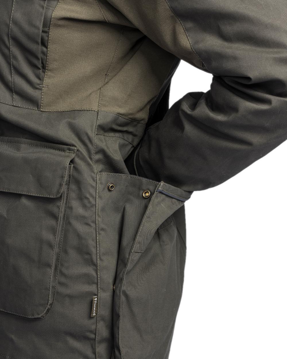 Moss Green Coloured Pinewood Womens Dog Sports Trainer Extreme Jacket on white background #colour_moss-green