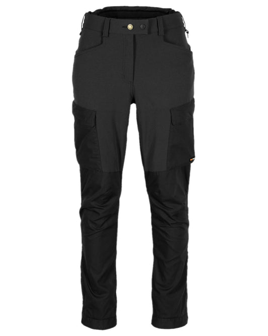 Black Coloured Pinewood Womens Dog Sports Trainer Extreme Trousers on white background #colour_black