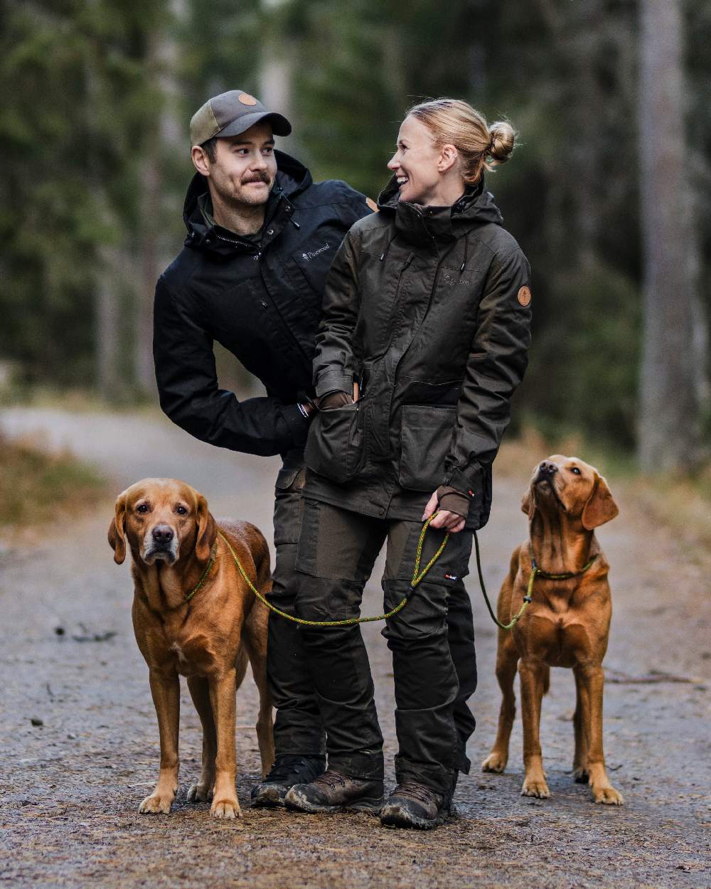 Moss Green Coloured Pinewood Womens Dog Sports Trainer Extreme Trousers on outdoor background #colour_moss-green