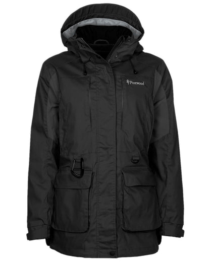 Black Coloured Pinewood Womens Dog Sports Trainer Jacket on white background #colour_black