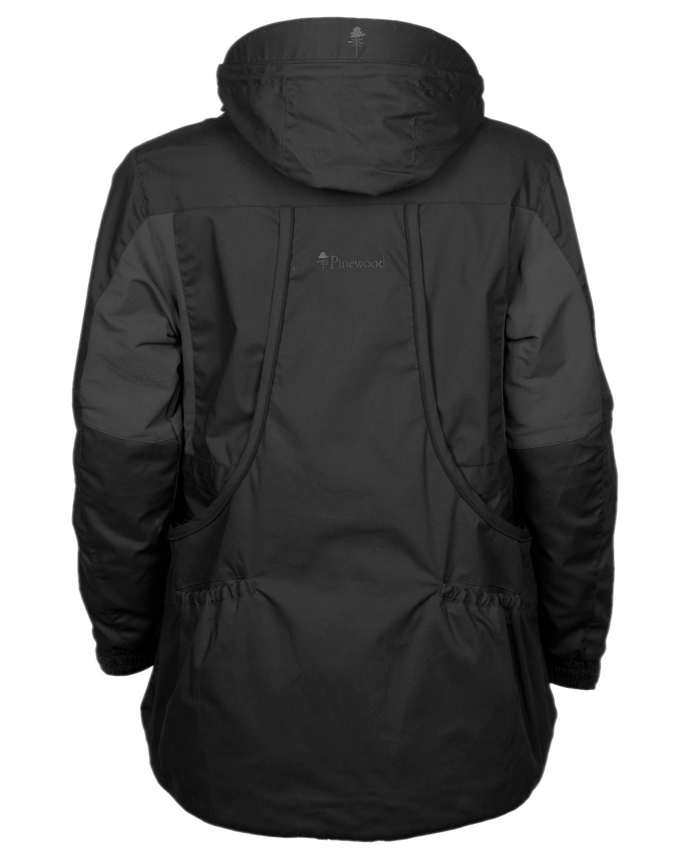 Black Coloured Pinewood Womens Dog Sports Trainer Jacket on white background #colour_black