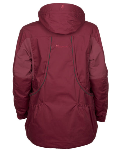 Dark Tomato Dark Red Coloured Pinewood Womens Dog Sports Trainer Jacket on white background #colour_dark-tomato-dark-red