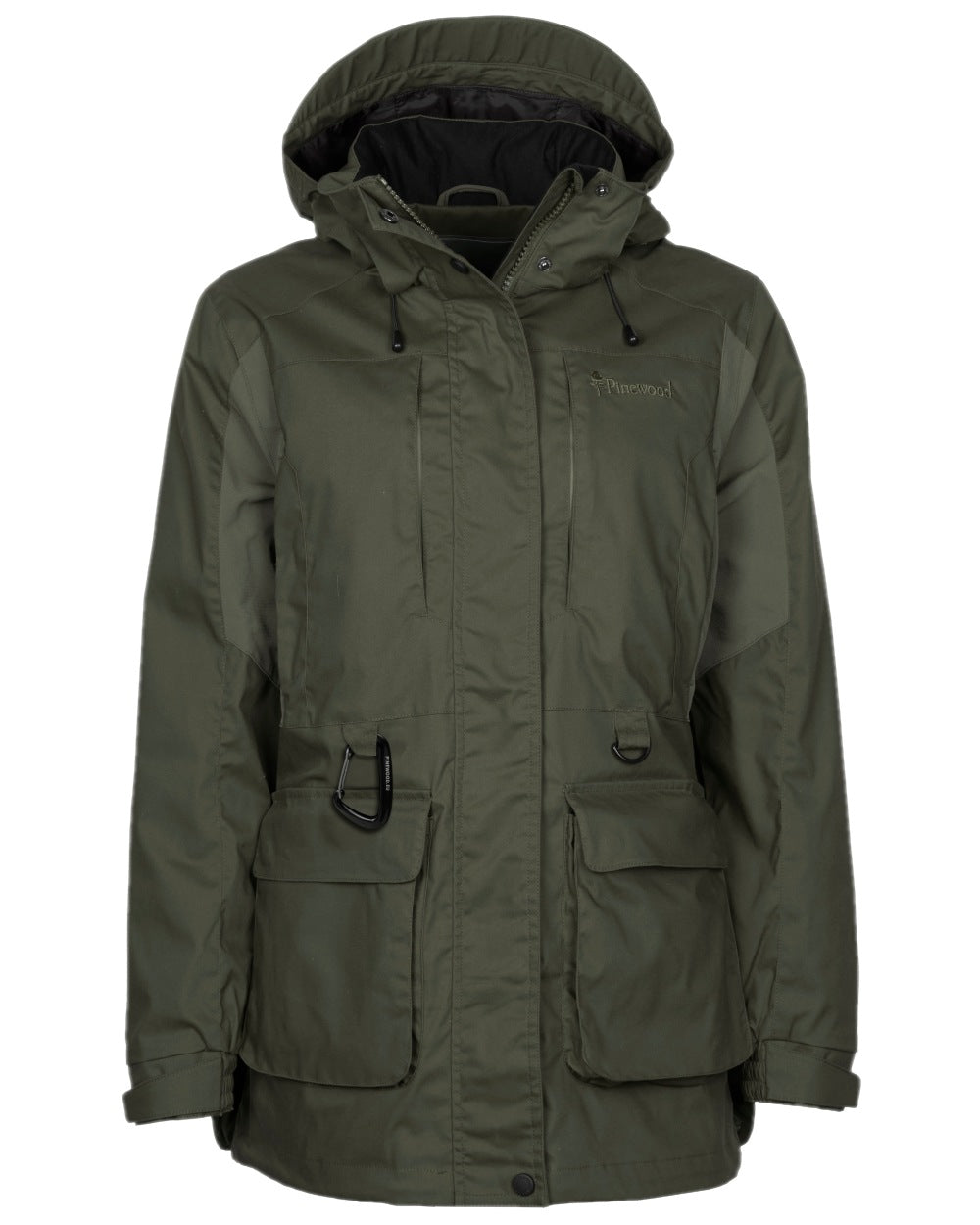 Moss Green Coloured Pinewood Womens Dog Sports Trainer Jacket on white background #colour_moss-green