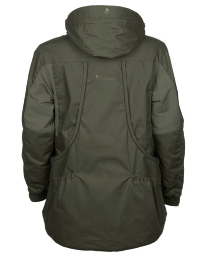 Moss Green Coloured Pinewood Womens Dog Sports Trainer Jacket on white background #colour_moss-green