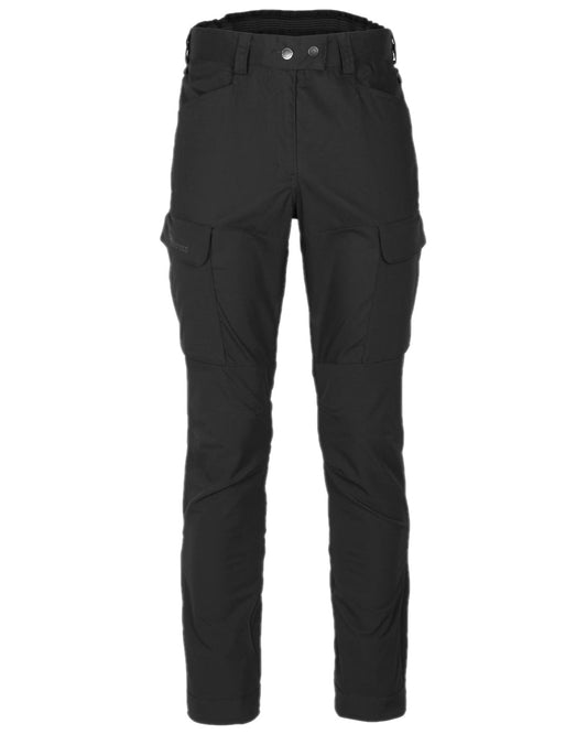 Black Coloured Pinewood Womens Dog Sports Trainer Trousers on white background #colour_black