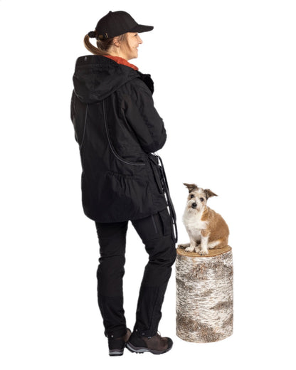 Black Coloured Pinewood Womens Dog Sports Trainer Trousers on white background #colour_black