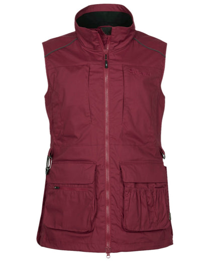 Dark Tomato Dark Red Coloured Pinewood Womens Dog Sports Trainer Vest on white background #colour_dark-tomato-dark-red