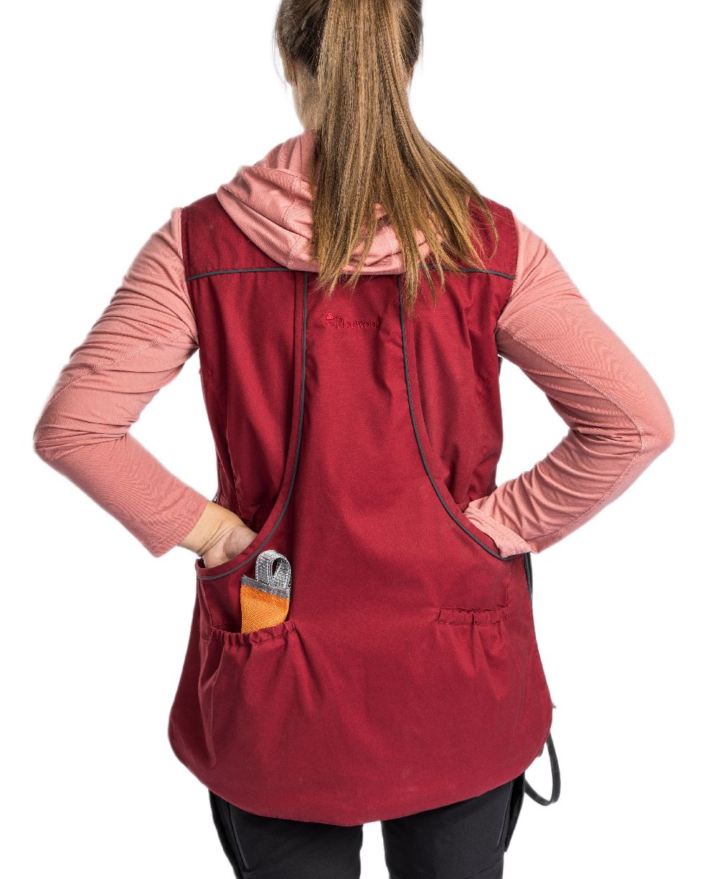 Dark Tomato Dark Red Coloured Pinewood Womens Dog Sports Trainer Vest on white background #colour_dark-tomato-dark-red