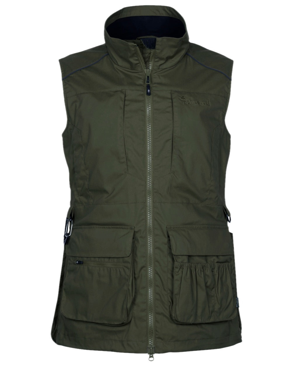 Moss Green Coloured Pinewood Womens Dog Sports Trainer Vest on white background #colour_moss-green