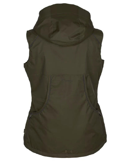 Moss Green coloured Pinewood Womens Dog Sports Windblocker Vest on white background #colour_moss-green