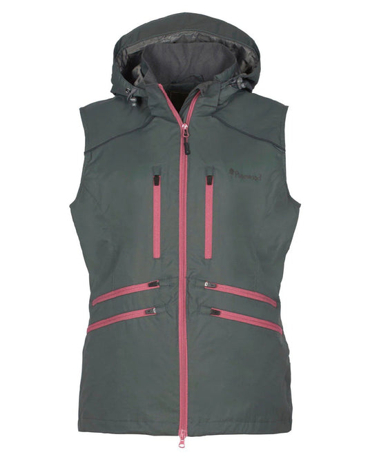Urban Grey coloured Pinewood Womens Dog Sports Windblocker Vest on white background #colour_urban-grey