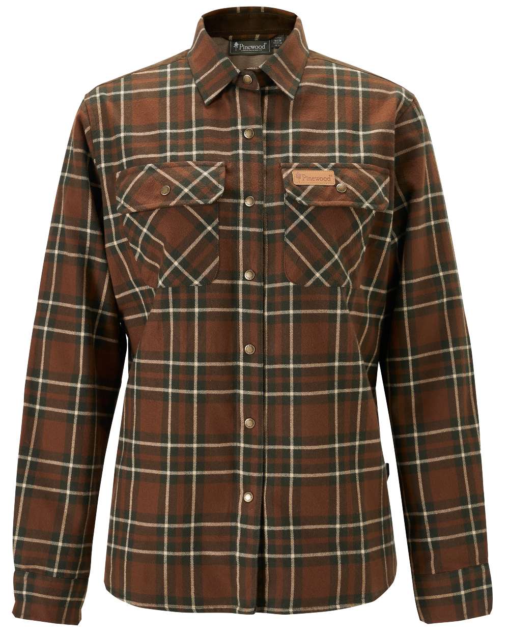 Nougat Beige coloured Pinewood Womens Douglas Shirt on white background #colour_nougat-beige