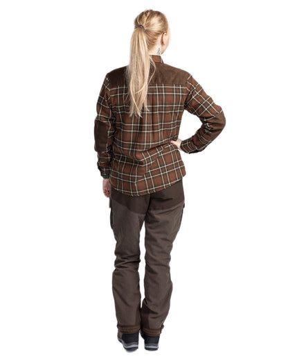 Nougat Beige coloured Pinewood Womens Douglas Shirt on white background #colour_nougat-beige