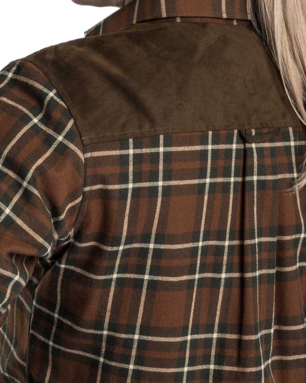 Nougat Beige coloured Pinewood Womens Douglas Shirt on white background #colour_nougat-beige