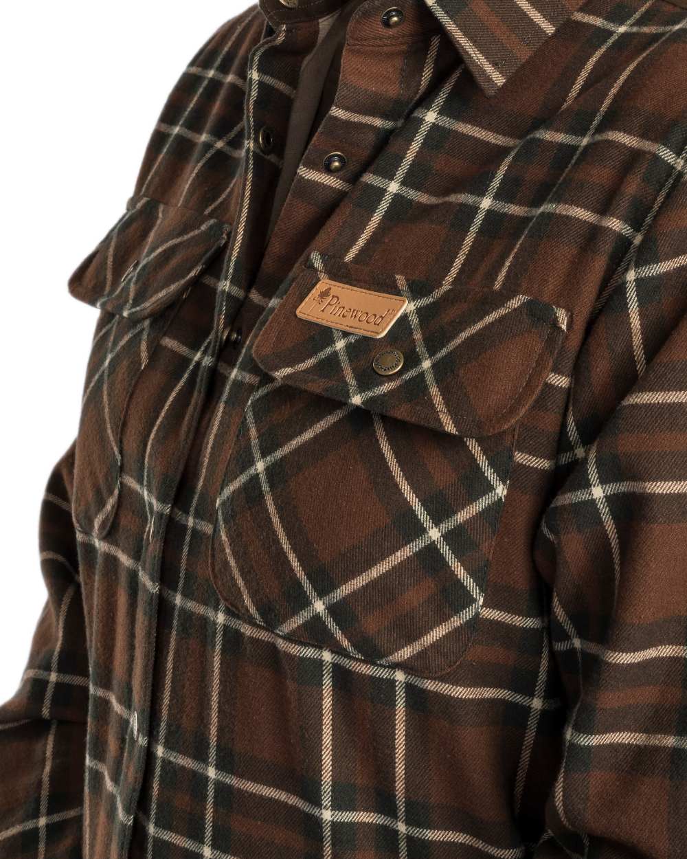 Nougat Beige coloured Pinewood Womens Douglas Shirt on white background #colour_nougat-beige