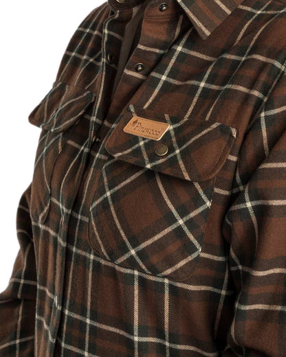 Nougat Beige coloured Pinewood Womens Douglas Shirt on white background #colour_nougat-beige