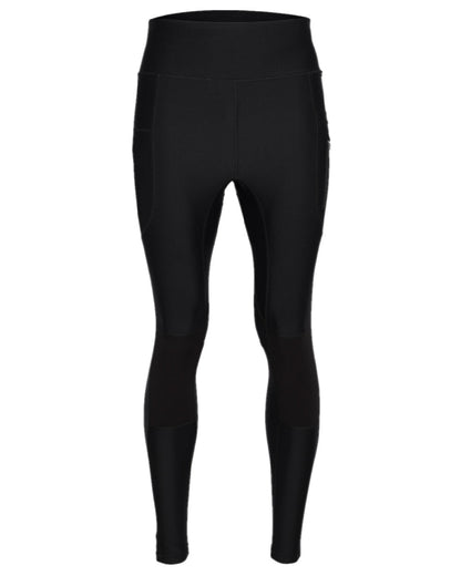 Black Coloured Pinewood Womens Finnveden Active Tights 2.0 on white background #colour_black