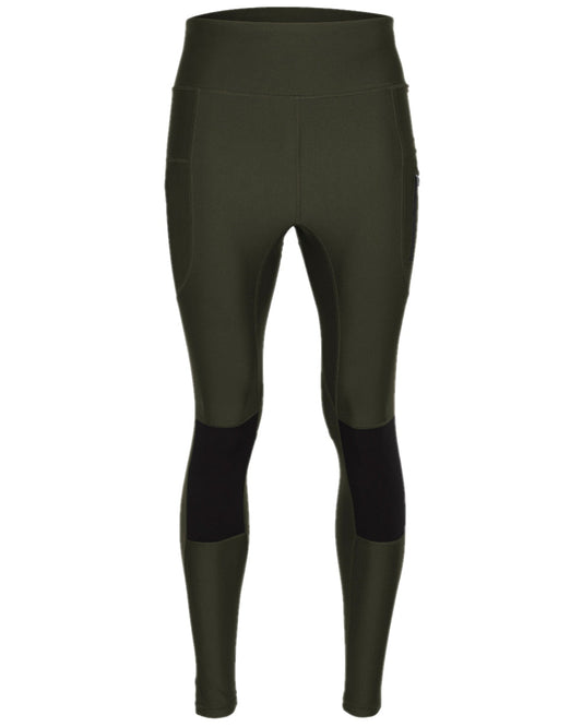 Moss Green Coloured Pinewood Womens Finnveden Active Tights 2.0 on white background #colour_moss-green