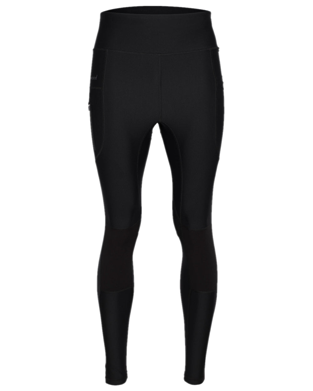 Black Coloured Pinewood Womens Finnveden Active Tights on white background #colour_black