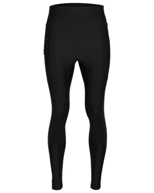 Black Coloured Pinewood Womens Finnveden Active Tights on white background #colour_black