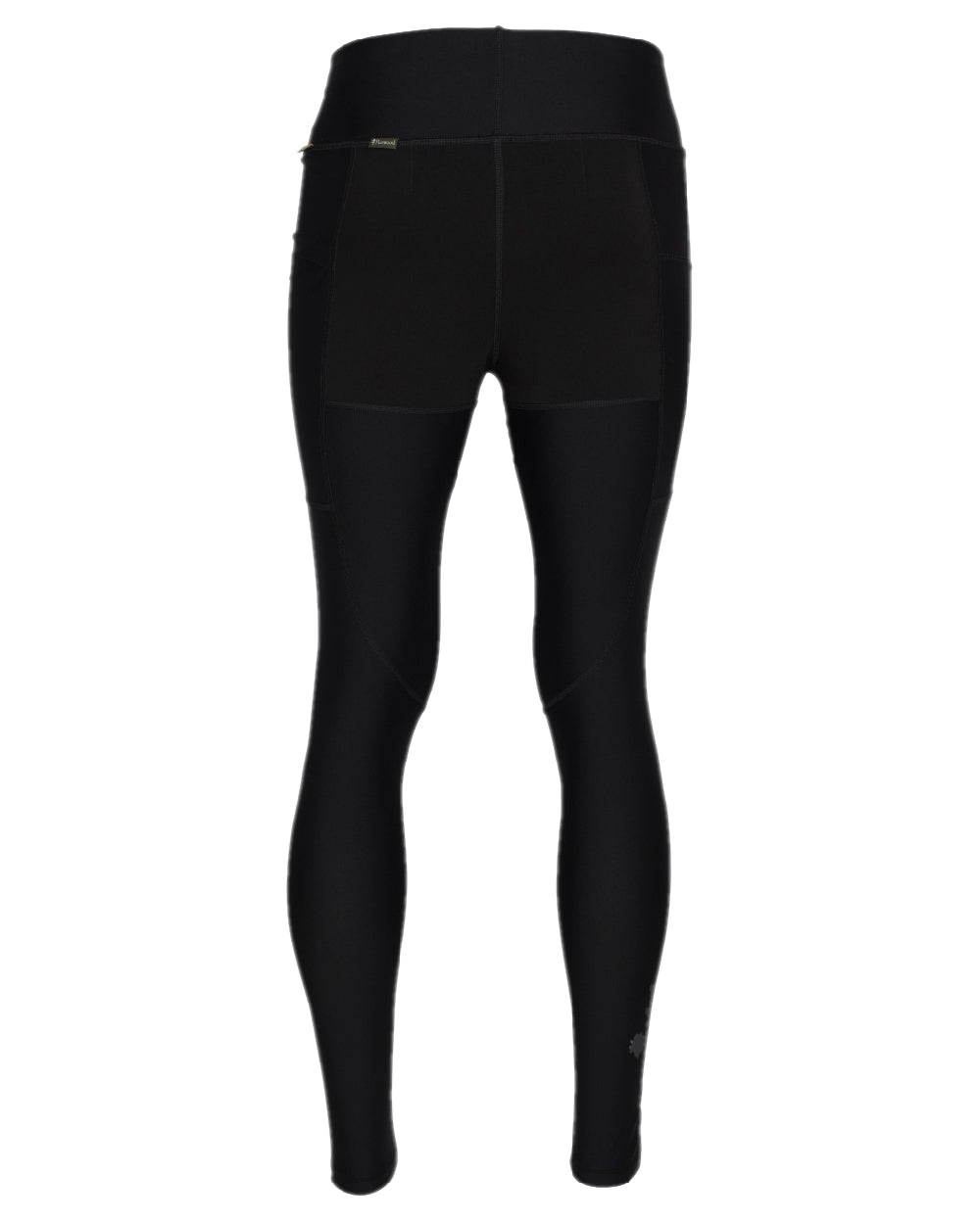 Black Coloured Pinewood Womens Finnveden Active Tights on white background #colour_black
