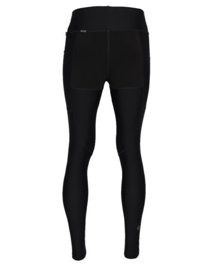 Black Coloured Pinewood Womens Finnveden Active Tights on white background #colour_black