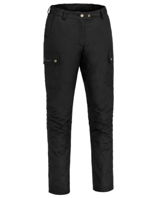Black Coloured Pinewood Womens Finnveden Classic Trousers on white background #colour_black