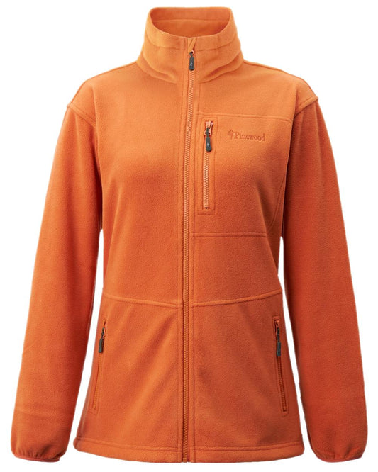 Burned Orange Coloured Pinewood Womens Finnveden Fleece Jacket on white background #colour_burned-orange
