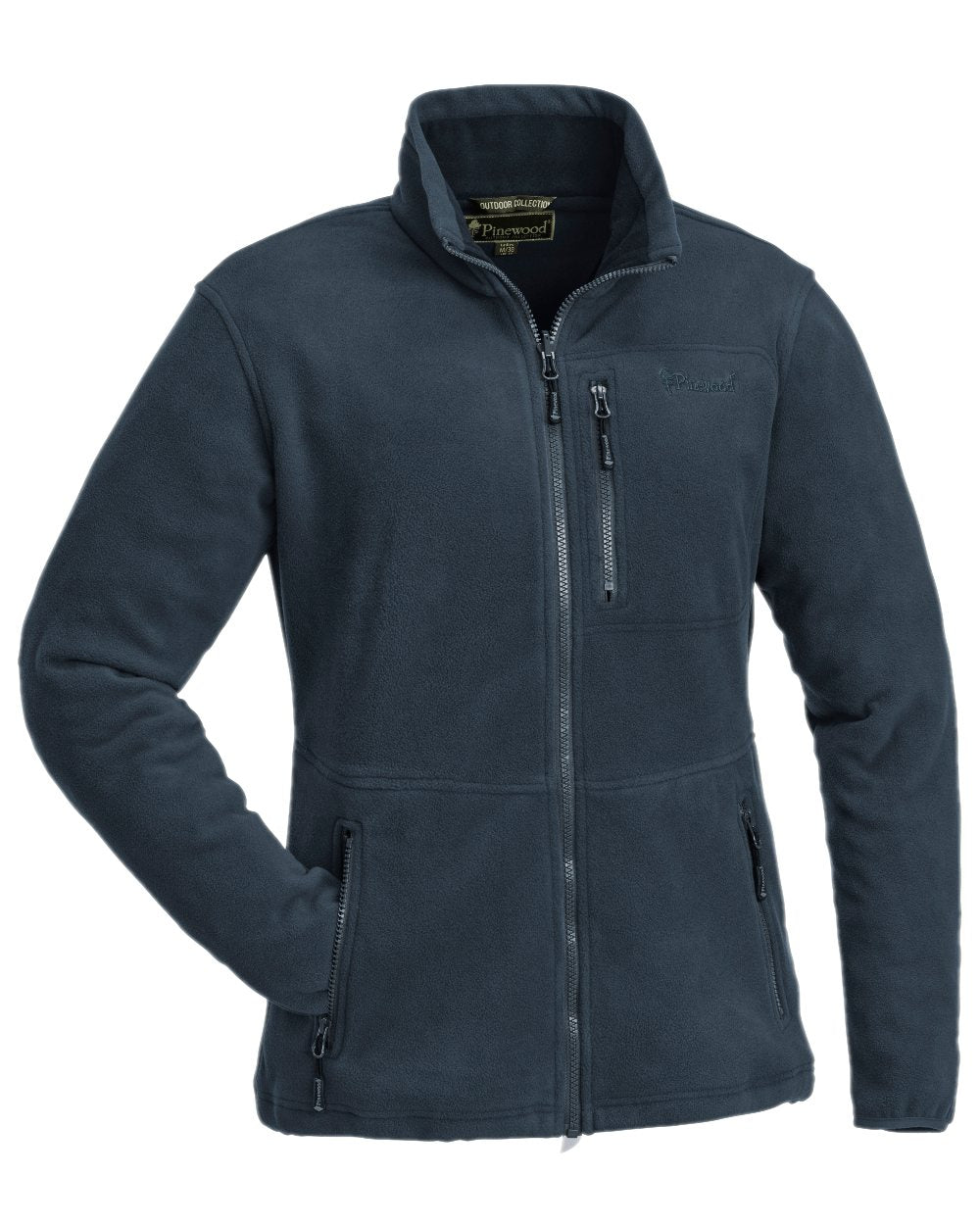 Dark Navy Coloured Pinewood Womens Finnveden Fleece Jacket on white background #colour_dark-navy