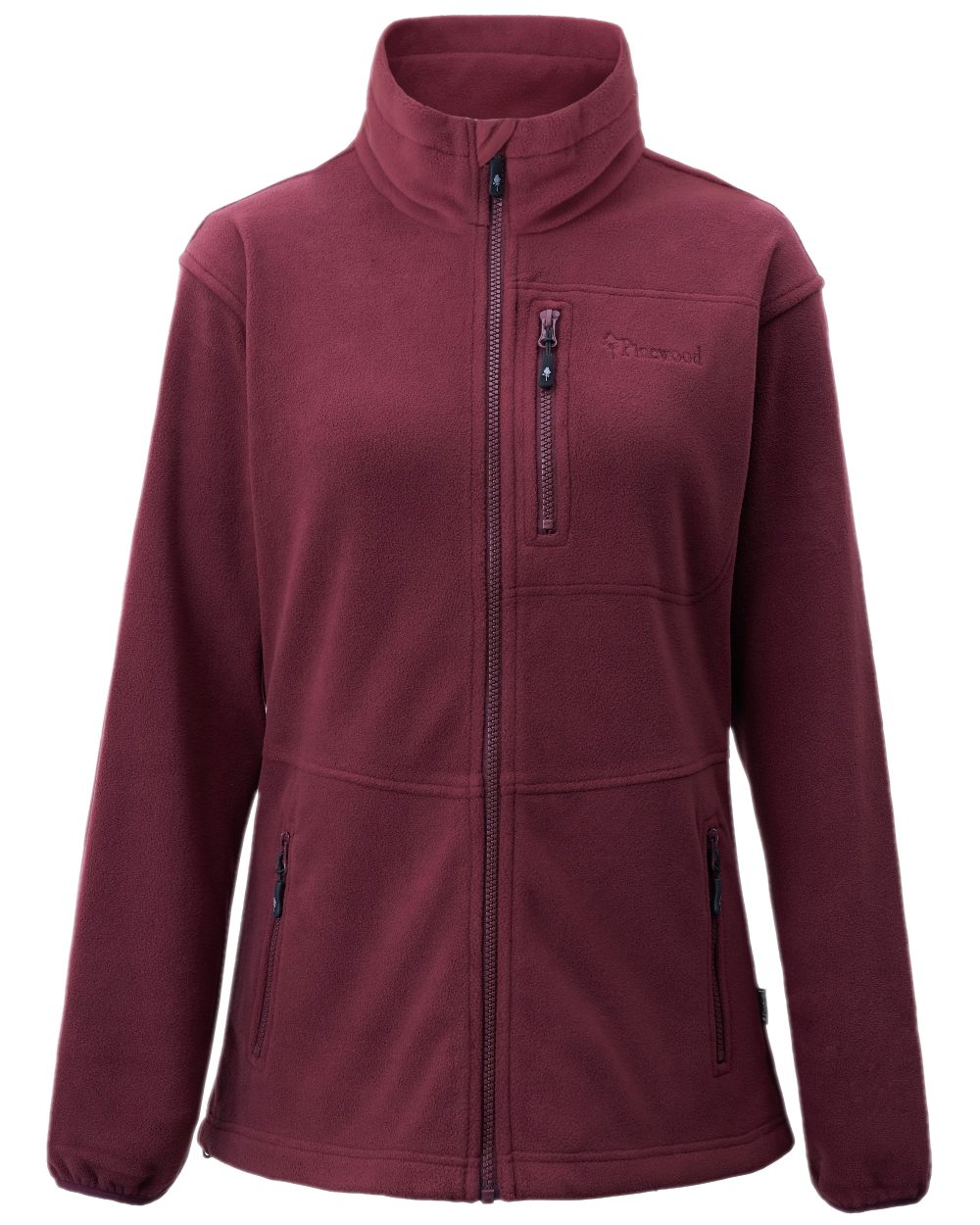Earth Plum Coloured Pinewood Womens Finnveden Fleece Jacket on white background #colour_earth-plum