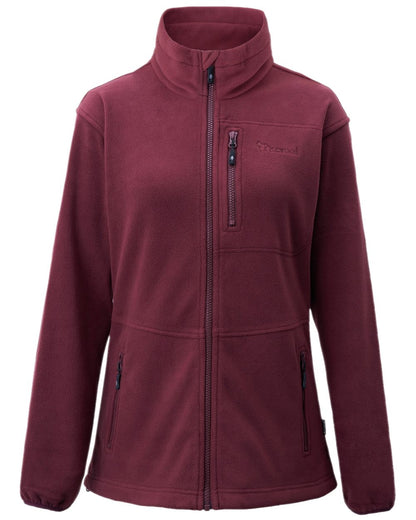 Earth Plum Coloured Pinewood Womens Finnveden Fleece Jacket on white background #colour_earth-plum