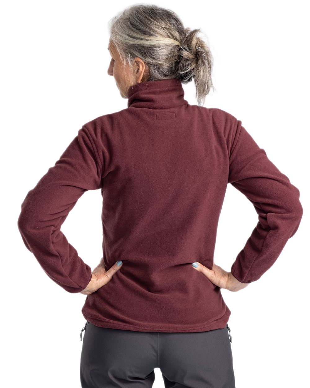 Earth Plum Coloured Pinewood Womens Finnveden Fleece Jacket on  white background #colour_earth-plum