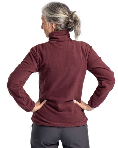 Earth Plum Coloured Pinewood Womens Finnveden Fleece Jacket on  white background #colour_earth-plum